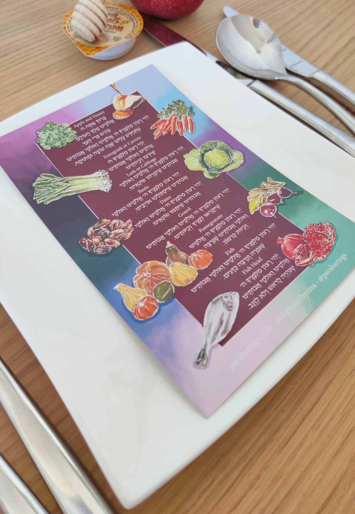 Rosh Hashanah Simanim Card – Printable PDF