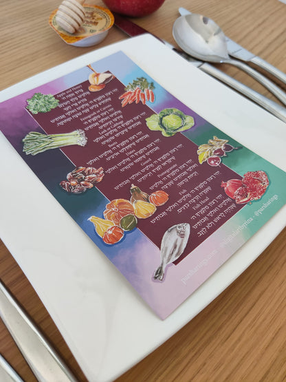 Rosh Hashanah Simanim Card – Printable PDF (Instant download)